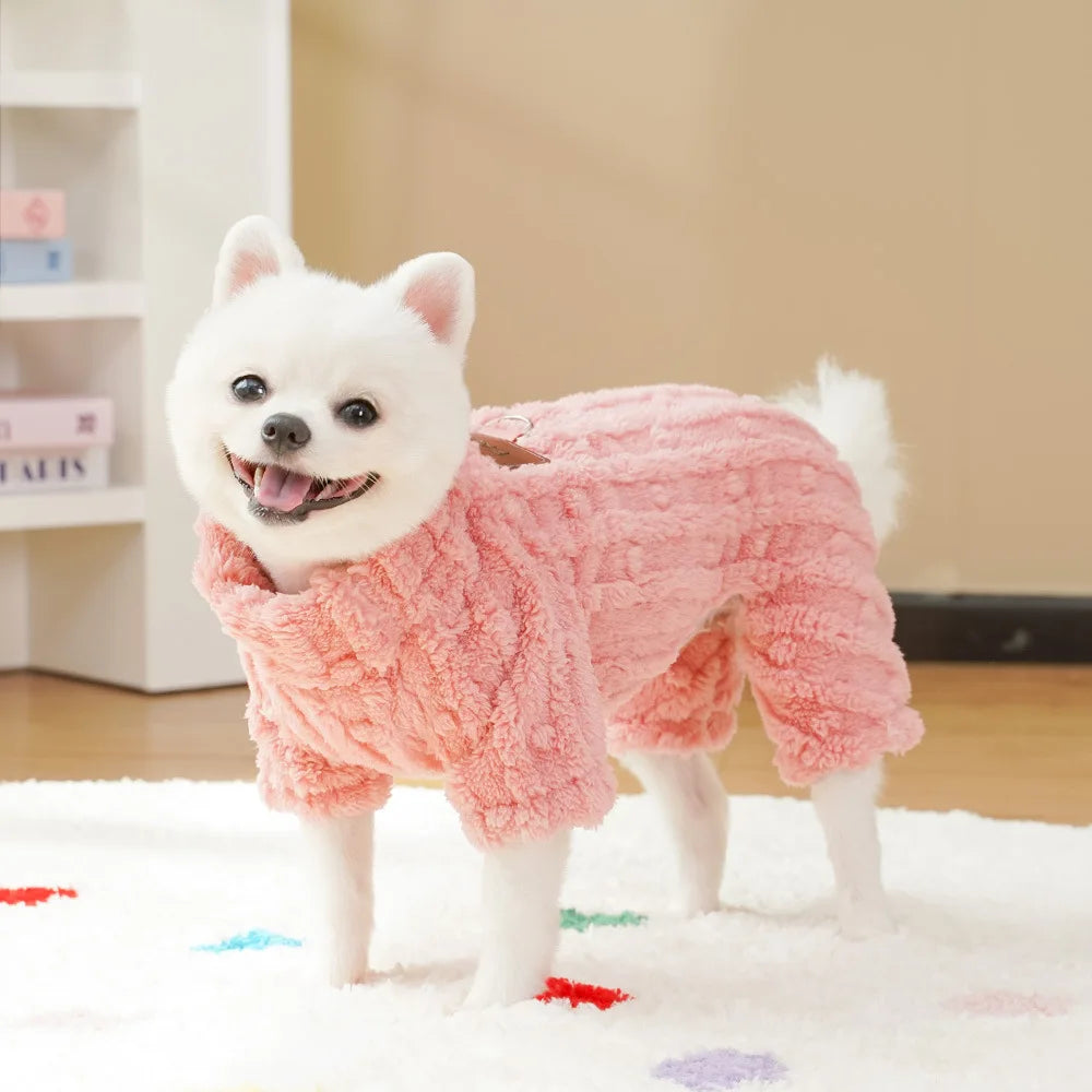 Cozy Fleece Jumpsuit for Small Dogs/Cats | Winter Pajamas for Chihuahua/Yorkie