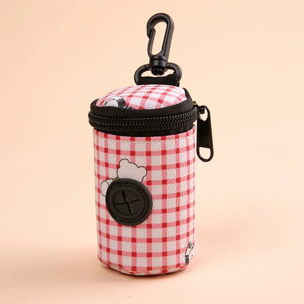 Hangable Dog Poop Bag Dispenser with Zipper – Portable, Lightweight Waste Bag Holder for Dog Walking, Cute & Convenient