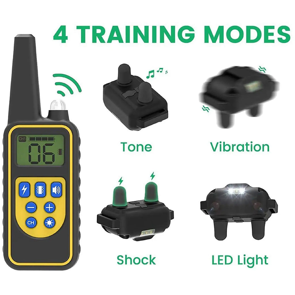 Waterproof Electric Dog Training Collar with Remote – Rechargeable Anti-Bark Device for All Dog Sizes
