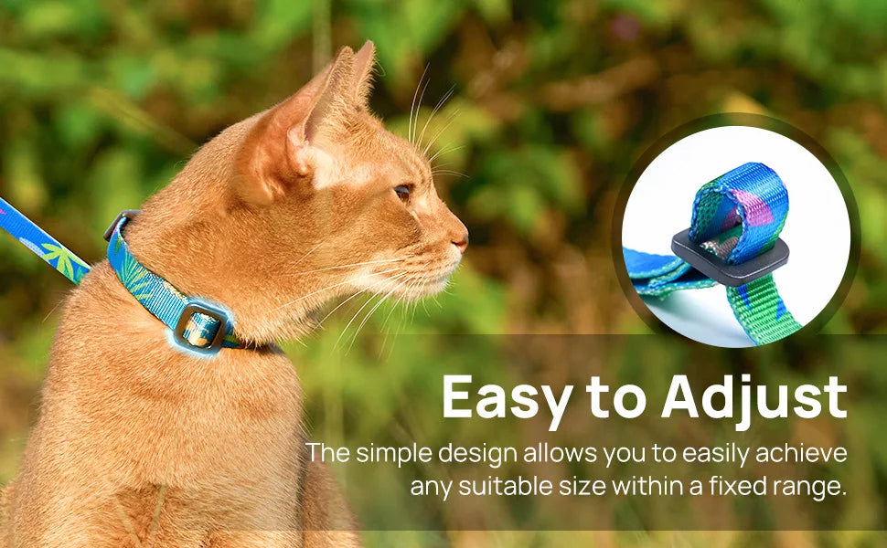 Cat Carrier – Lightweight & Escape-Proof | Adjustable Soft Harness & Leash Set for Walking & Travel | Secure & Breathable Kitten Harness