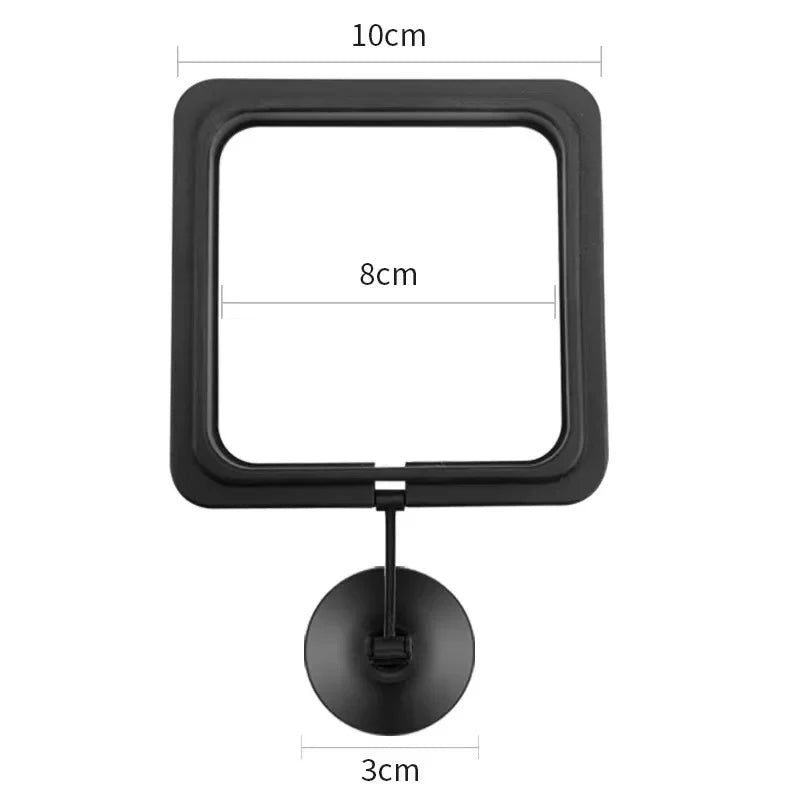 Aquarium Feeding Ring Floating Food Tray with Suction Cup – Square Fish Feeder (Black & Blue)