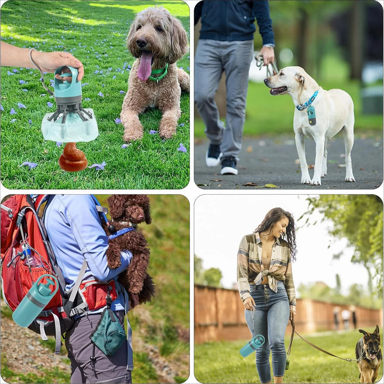 Dog Poop Scooper Set with Claw Picker, Leash Clip, LED Light, and Bag Dispenser