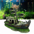 Aquarium Wreck Ship Ornament – Resin Fish Tank Landscape Decoration