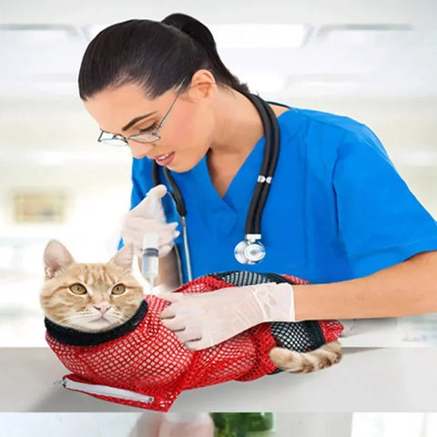 Cat Grooming Mesh Washing Bags | Anti-Scratch Bath Nail Trim Restraint Bag for Cats