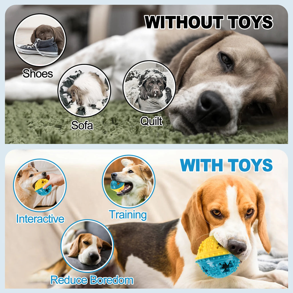 COOLPLAY Dog Chew Toy – Interactive Teeth Cleaning Sound Ball with Treat Dispensing