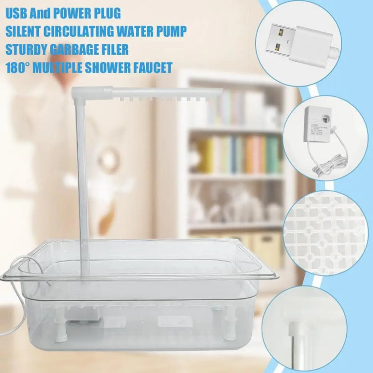 Bird automatic Bathing Tub | Small Parrot Bowls / Multipurpose Small Bathtub Bowl - Cage USB Bird Shower Fountain For Parakeets