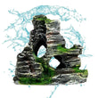 Aquarium Sandstone Decoration – Mountain View Resin Rocks with Caves, Fish & Shrimp Shelter, 11cm