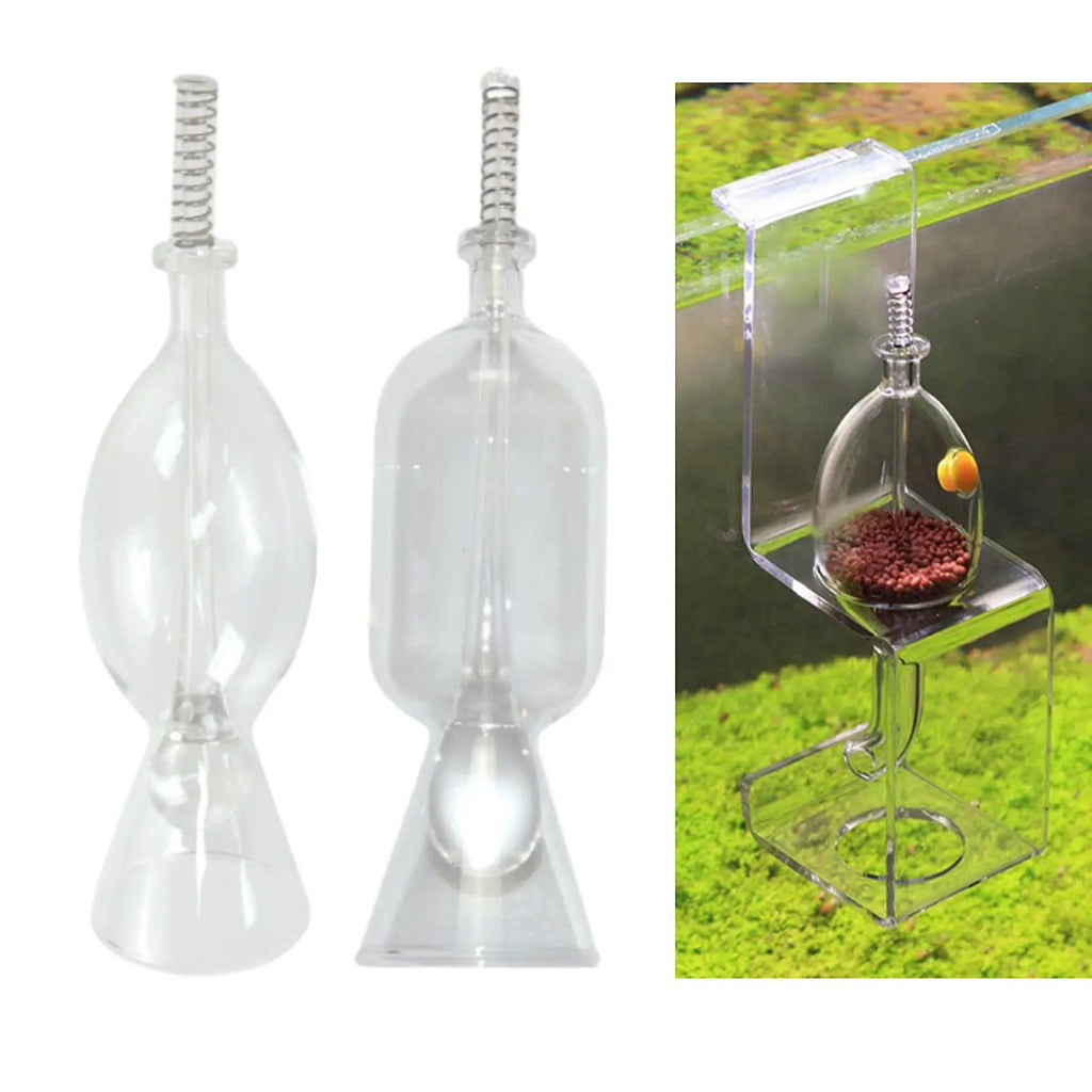 Glass Aquarium Fish Feeder – Transparent, Easy-to-Use Food Dispenser for Freshwater & Saltwater Tanks