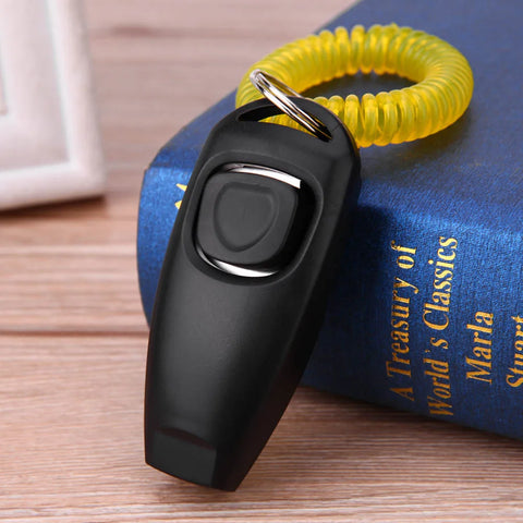 Dog Training Clicker with Adjustable Wrist Strap – Pet Training Aid for Dogs & Cats with Keychain Attachment
