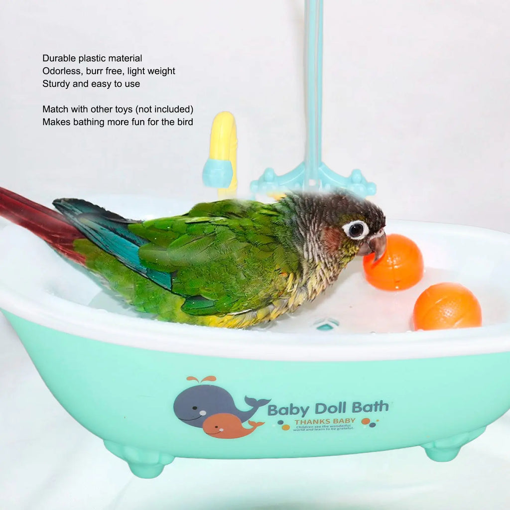 Automatic Bird Bath | Circulating Water Parrot Bathtub | Battery Powered Bird Shower Bowl for Cockatiel Budgie Lovebird Accessories