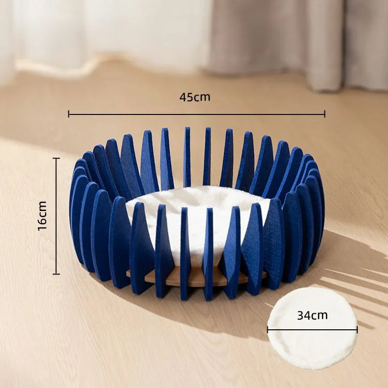 Bird Cage Cat Bed | Luxury Felt Nest for Cats | Breathable & Durable Enclosed Pet Furniture for Comfort & Style
