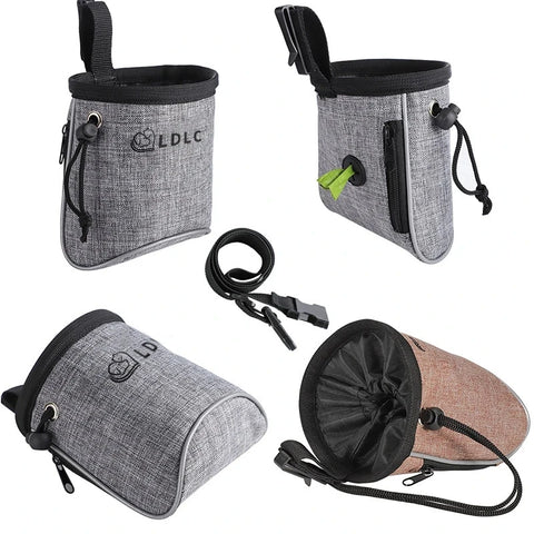 Dog Treat Training Pouch with Poop Bag Dispenser – Outdoor Pet Snack Bag for Toys, Kibble & Treats