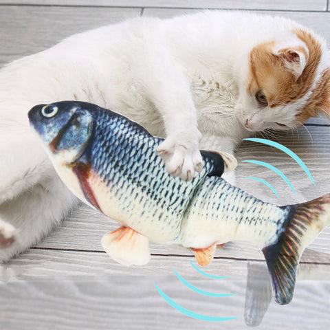 Electric Moving Fish Cat Toy | Realistic Flopping Fish | Dog Toy Plush | Interactive Cat Toy | Electric Wagging Fish | Indoor Cat Exercise | Pet Supplies