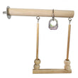 Bird Swing Toy | Wooden Parrot Perch Stand with Chewing Beads for Budgie Birds