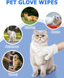 Cleaning Wipes Gloves for Dog/Cat | Deodorizing Bath Wipes | Grooming Glove for Paws, Face, Ears, and Body | Daily Pet Care Supplies