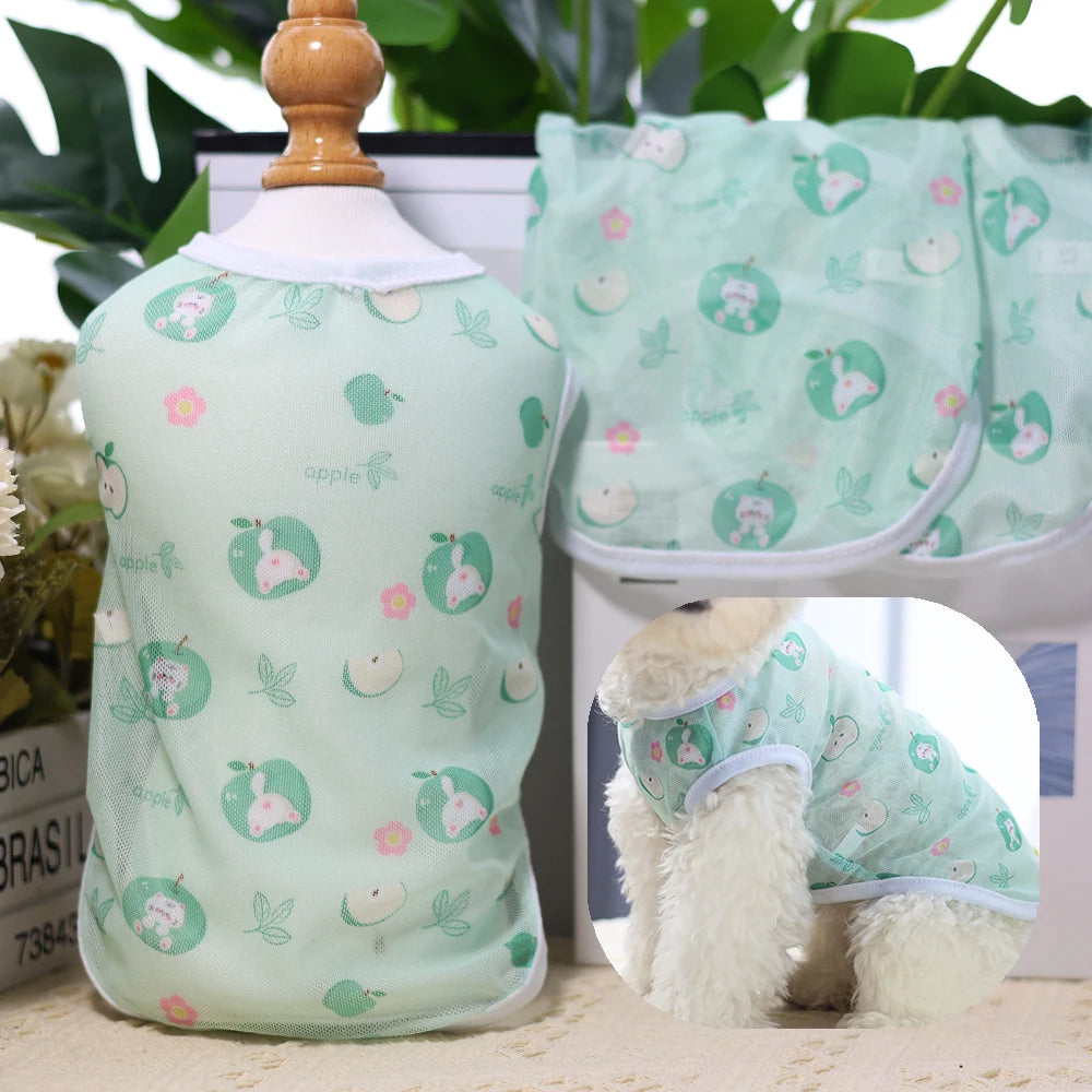 Original Cartoon Summer Mesh Vest | Cute & Breathable Pet Clothing For Cats/Dogs