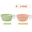 2pcs Collapsible Silicone Pet Bowls for Food & Water  | Outdoor Camping & Travel Portable Folding Supplies Dishes with Carabiner