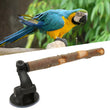 Wood Parrot Perch | Non-Slip Interactive Bird Window Perch with Suction Cups for Small to Medium Birds