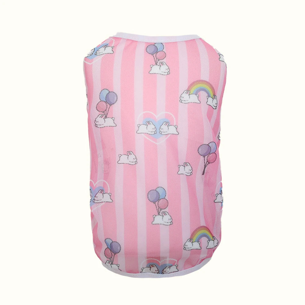 Original Cartoon Summer Mesh Vest | Cute & Breathable Pet Clothing For Cats/Dogs