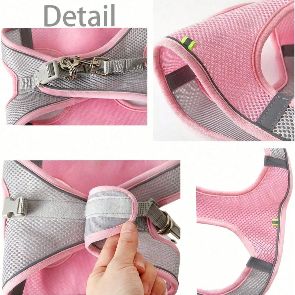 Cat Harness Leash Set | Adjustable Dog & Cat Collar | French Bulldog Harness Vest | Puppy & Chihuahua | Outdoor Walking Lead Leash
