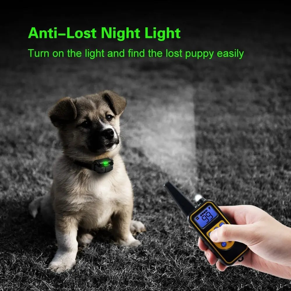 Waterproof Electric Dog Training Collar with Remote – Rechargeable Anti-Bark Device for All Dog Sizes
