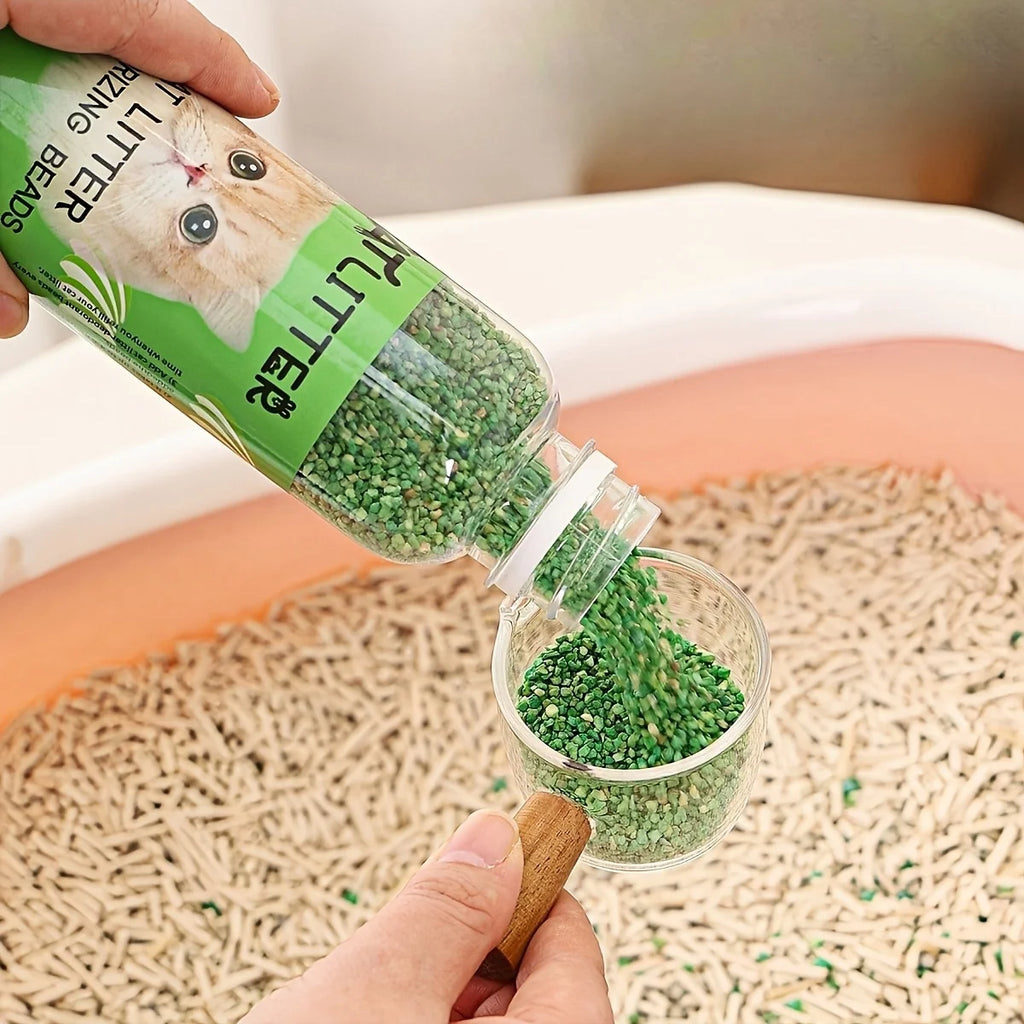 A Bottle of Cat Litter Deodorizing Beads | Cat Litter Freshener | Pet Odor Neutralizing Scented Additives | Odor Control for Litter Box