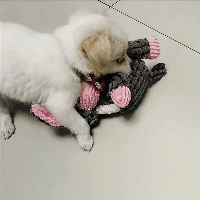 Plush Dog Toy Animals Shape Interactive Dog Chew Toys Corduroy Dog Toys for Small Large Dogs Puppy Pets Training Accessories