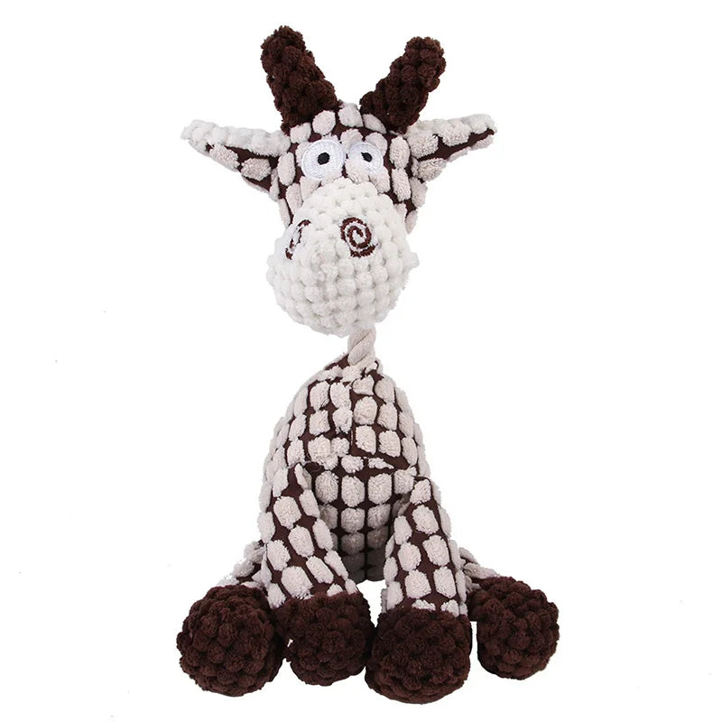 Corduroy Dog Toys – Animal Plush Squeaky Chew Toys for Small and Large Dogs