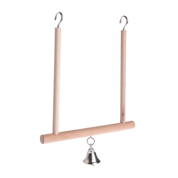 Parrot Hammock Bird Swing | Perch with Wooden Stand | Small Birds Chew Toy | Easy to Hang for Finch Canary