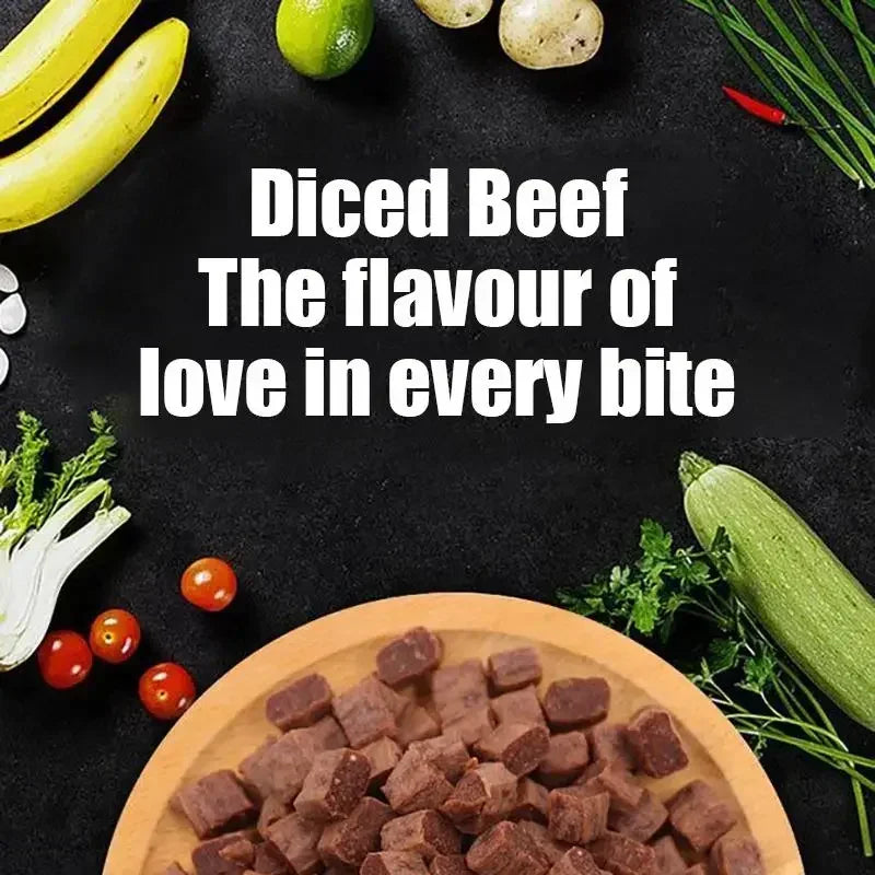 Dog Snacks Beef Particles Appetising Digesting Nutritious Delicious Chewy Training Rewards for Adult Dog Puppies Pet Food Snacks