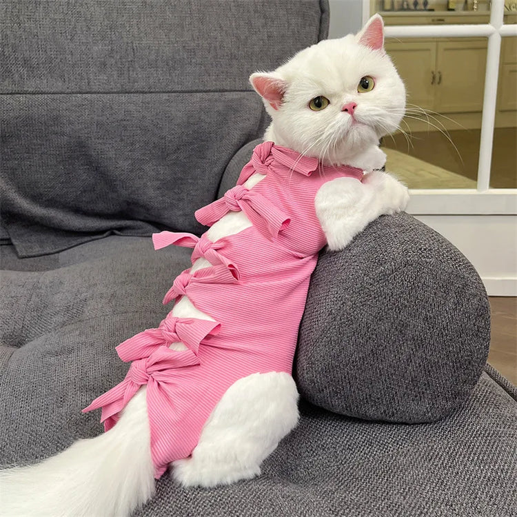 Cat Surgery Recovery Suit | Post-Op Onesie for Cats | E-Collar Alternative for Wound Protection