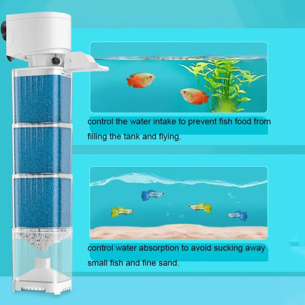 Mute Submersible Fish Tank Filter with Built-in Water Circulation Pump