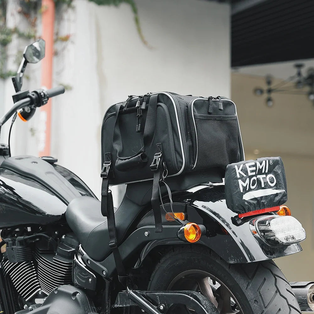 Motorcycle Pet Carrier Bag | Airline Approved Portable Travel Carrier for Cats/Dogs | Fits Luggage Rack or Passenger Seat