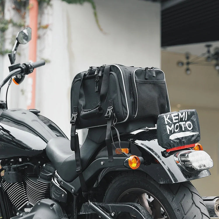 Motorcycle Pet Carrier Bag | Airline Approved Portable Travel Carrier for Cats/Dogs | Fits Luggage Rack or Passenger Seat