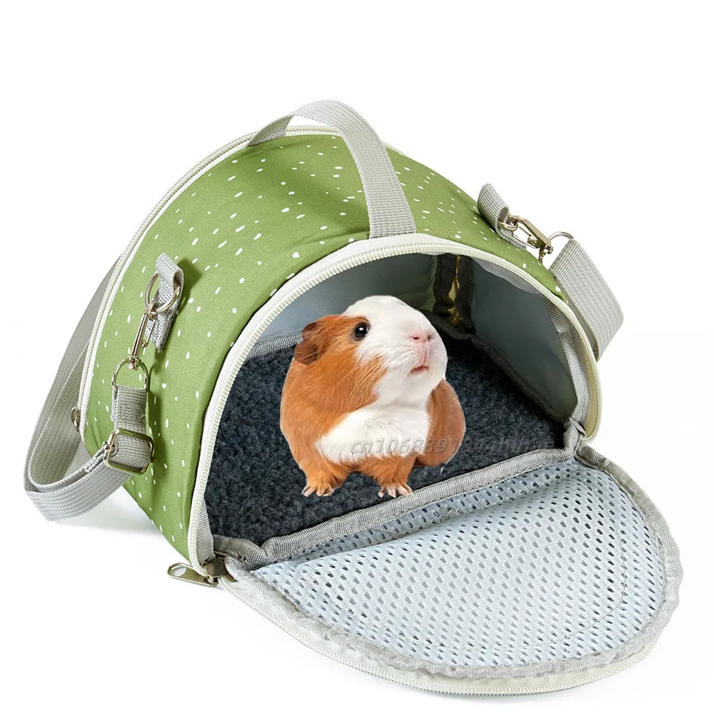 Portable Breathable Small Pet Carrier Bag – Travel Backpack for Hamsters, Guinea Pigs, Rabbits, Reptiles, and More