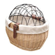Wicker Pet Carrier | Front Bike Basket with Wire Mesh Cover - Small Dogs/Cats
