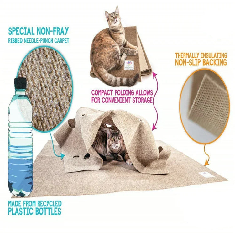 Cat Playing Game Mat | Pet Activity Rug | Training Toy | Collapsible Cat Pad | Scratch-Resistant Bite Mat | Climbing Frame | Cat Litter Mat