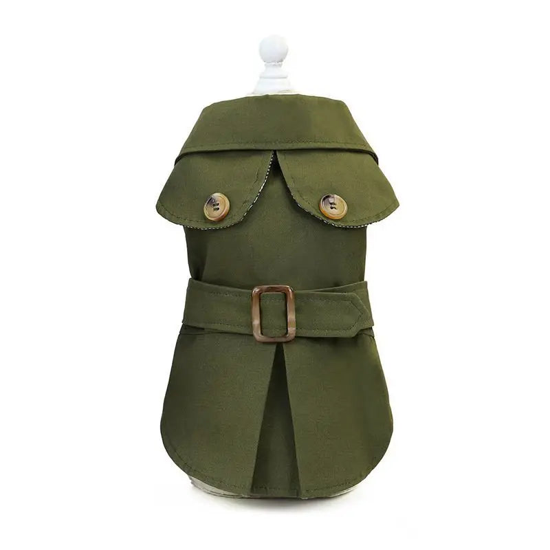 British Style Winter Trench Coat for Small Puppies | Thick Warm Dog Jacket & Hoodie
