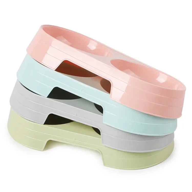 Double Pet Bowl for Small Dogs & Cats – Stainless Steel Food and Water Feeder with Non-Slip Base