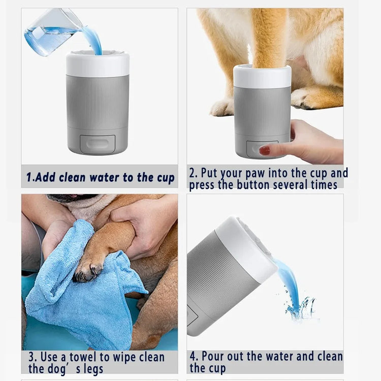 Automatic Dog Paw Cleaner Cup for Dogs and Cats – Pet Foot Washer with Gentle Silicone Brush