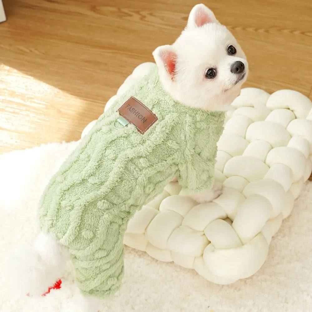 Cozy Fleece Jumpsuit for Small Dogs/Cats | Winter Pajamas for Chihuahua/Yorkie