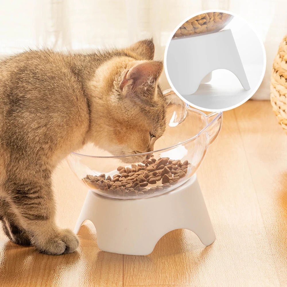 For Cats & Dogs Feeders | Non-Slip Pet Food and Water Bowls | Cat Bowl | Feeding Products | Pet Supplies with Stand Base | Transparent Design