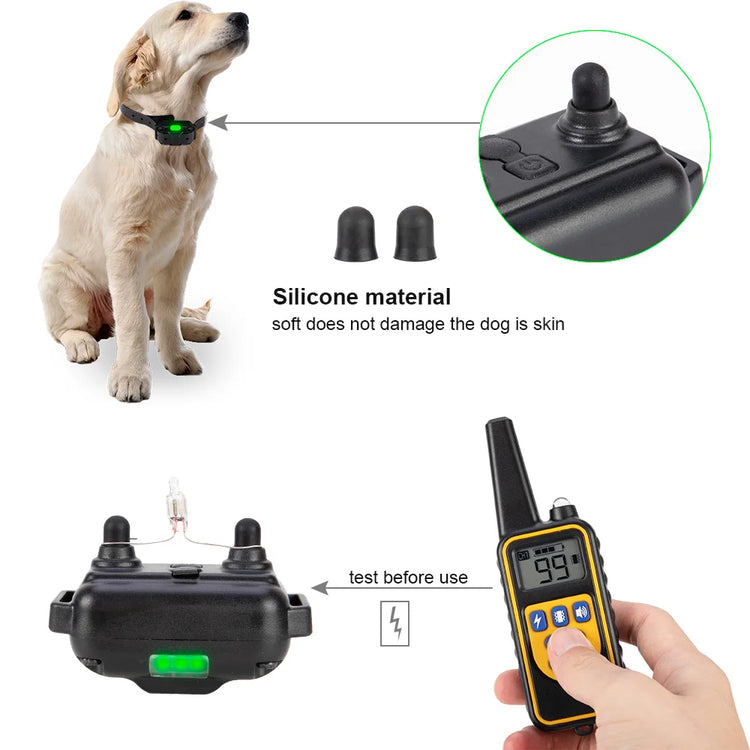 Waterproof Electric Dog Training Collar with Remote – Rechargeable Anti-Bark Device for All Dog Sizes