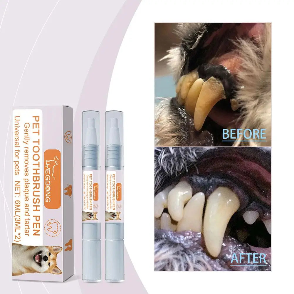 Pet Teeth Cleaning Gel Pen for Dogs and Cats – Oral Care, Breath Freshener, Tartar & Stain Remover