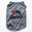 "Love Mommy & Daddy" Cotton Cat Vest | Cute Printed T-Shirt for Cats/ Small Dogs