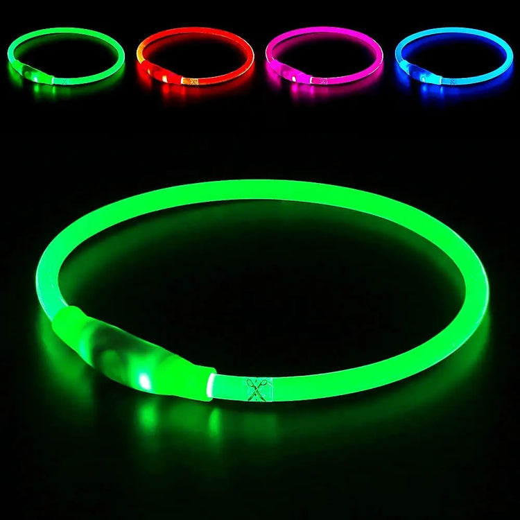 LED Luminous Dog Collar Light Rechargeable Flashing Safety Collar for Nighttime Walking