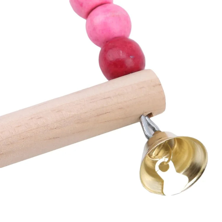 Bird Swing Toy | Wooden Parrot Perch Stand with Chewing Beads | Cage Playground for Budgie Birds