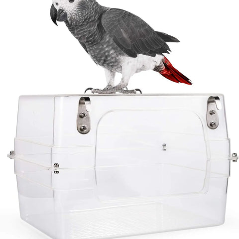 Bird Bath Shower   Bathtub Box  Large Hanging Clear Transparent  Cube   for Parrots  Cage Accessories Bowl