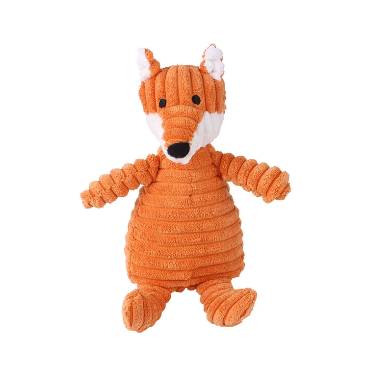 Corduroy Dog Toys – Animal Plush Squeaky Chew Toys for Small and Large Dogs
