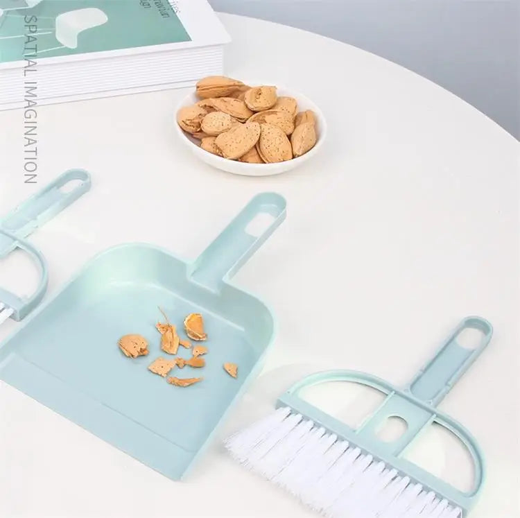 Blue Mini Desktop Cleaning Brush | Pet Mini Broom Set | Dog/Cat Cleaning & Disinfection | Household Cleaning Products